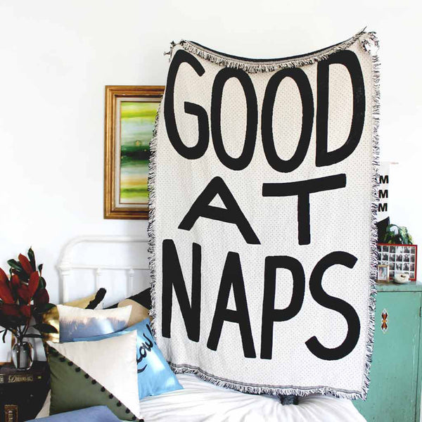 Good At Naps Throw Blanket - City Bird 