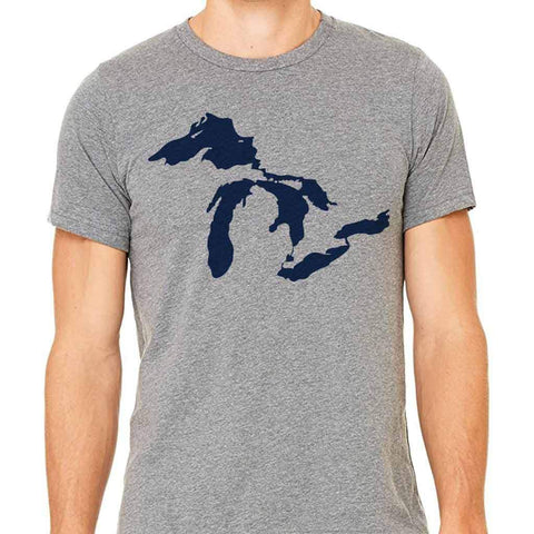 Great Lakes Michigan Adult T-Shirt - City Bird 