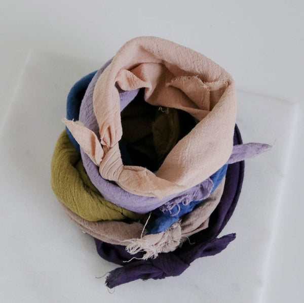 Naturally Dyed Cotton Gauze Bandanas - City Bird 