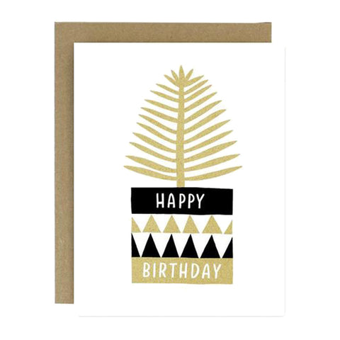 Bday Potted Plant Card - City Bird 