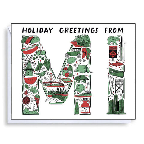 Sending Holiday Greetings from Michigan Card