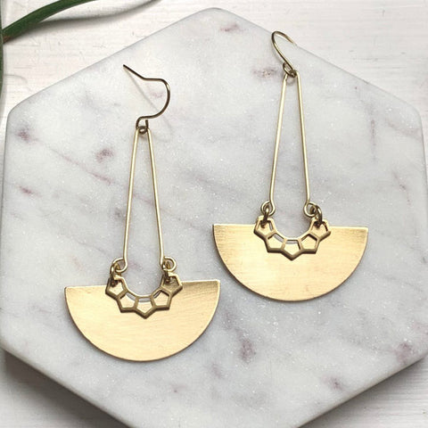Honeycomb Half Moons Earrings