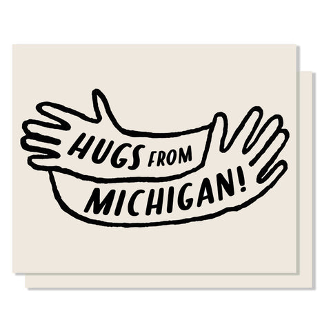 Hugs From Michigan Letterpress Card