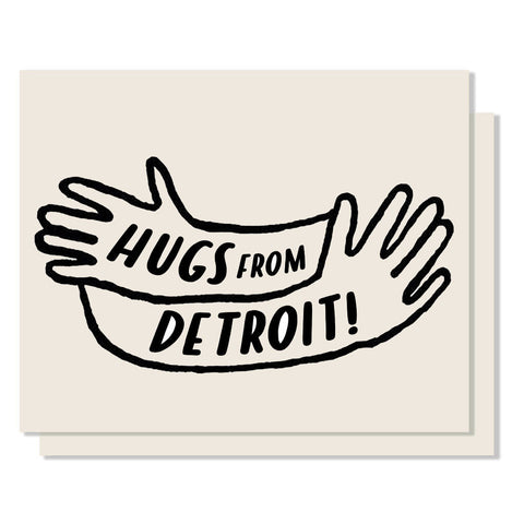Hugs From Detroit Letterpress Card