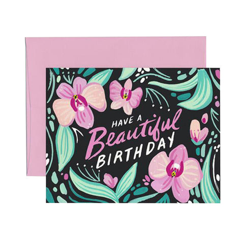 Orchid Birthday Card - City Bird 