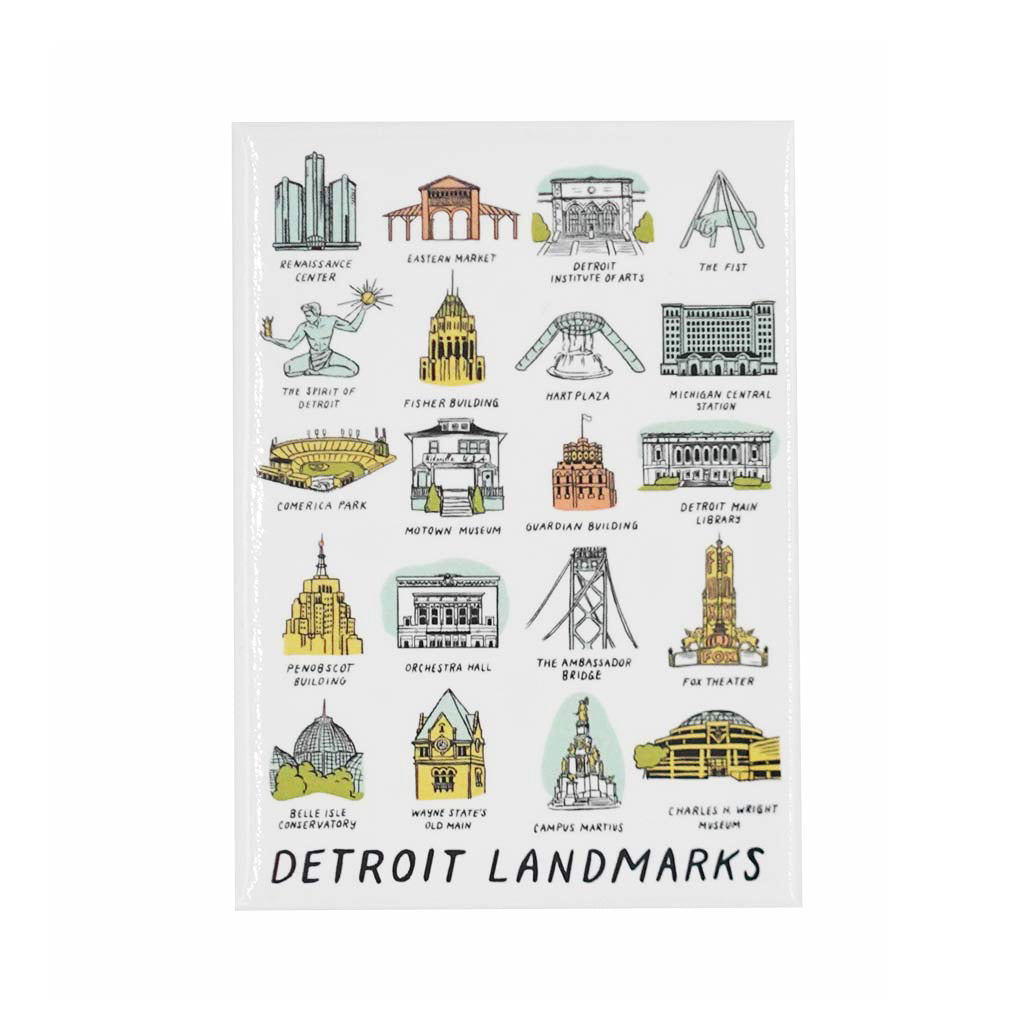 Detroit Landmarks Magnet - City Bird 