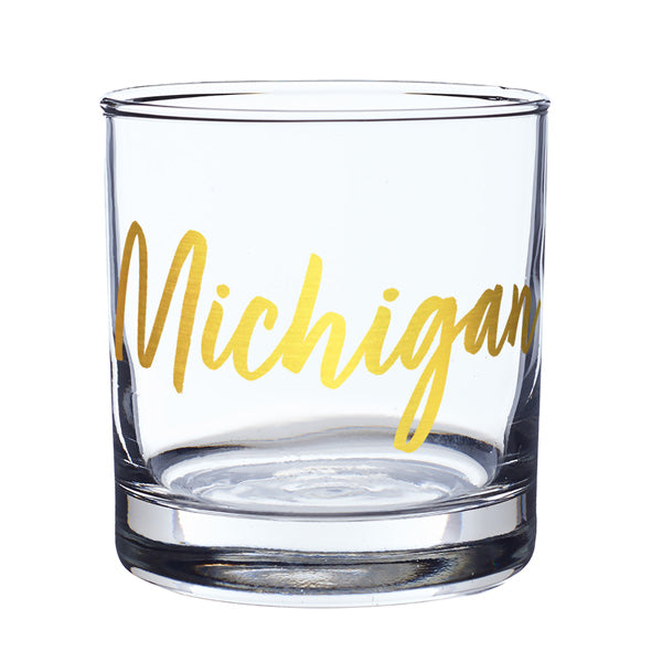 Michigan Cities Metallic Rocks Glasses