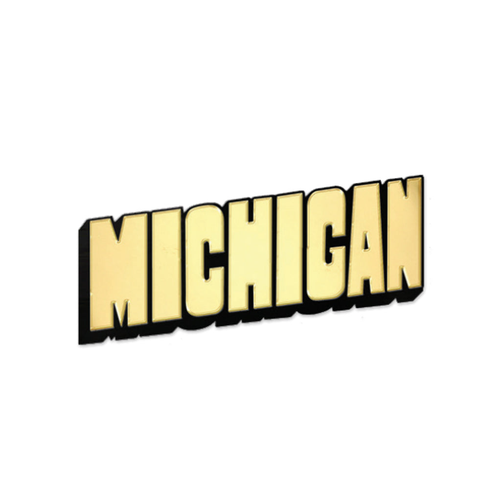 Michigan Block Letters Enamel Pin