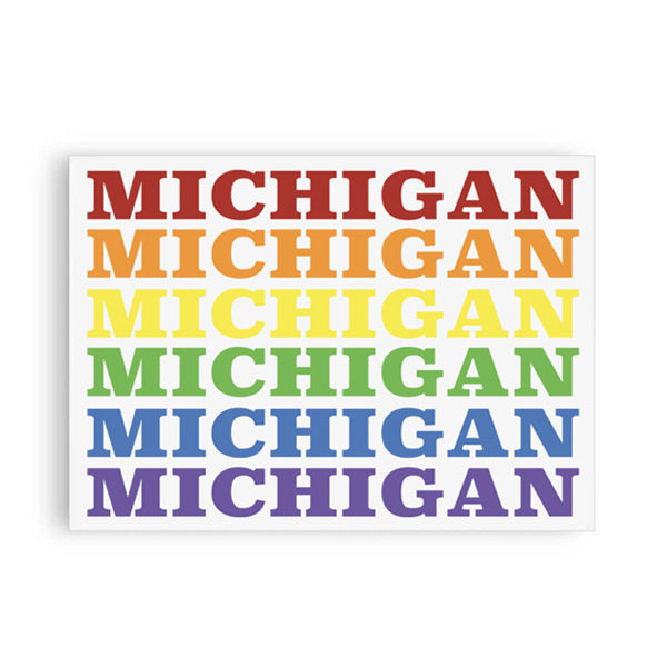 Michigan Rainbow Rectangle Magnet