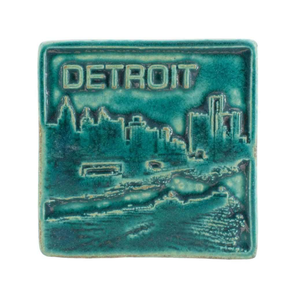 New Detroit Pewabic Tile, 4"x4" - City Bird 
