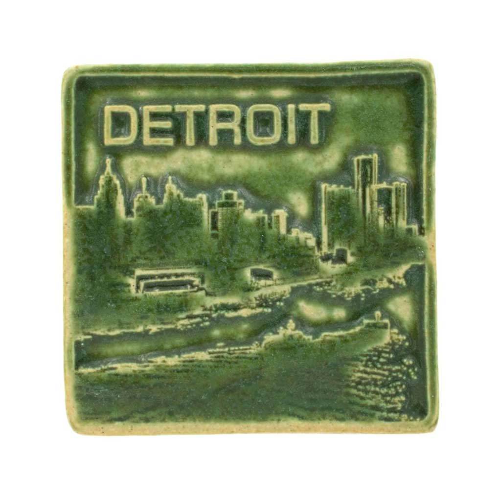 New Detroit Pewabic Tile, 4"x4" - City Bird 
