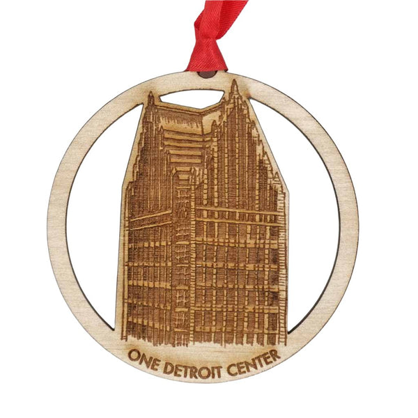 Wood Detroit Building Ornament - City Bird 