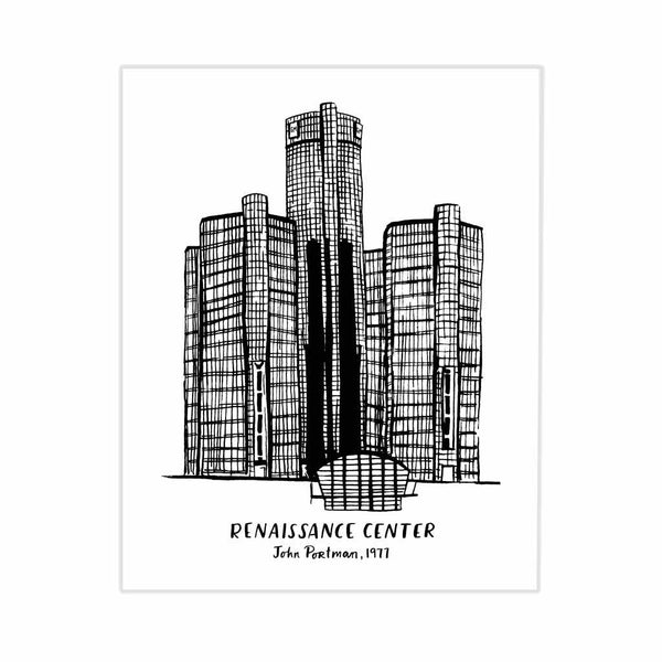 Renaissance Center Giclee Print