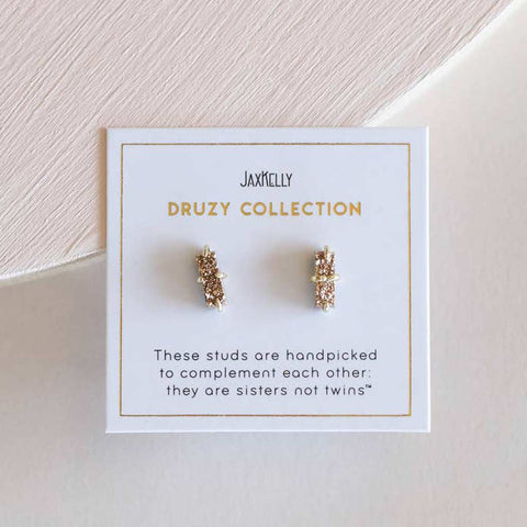 Rose Gold Druzy Bar Earrings