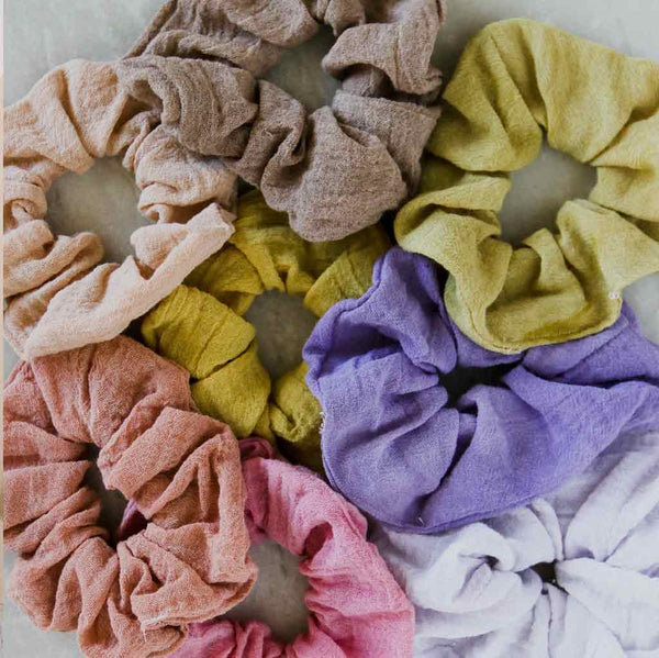 Naturally Dyed Cotton Scrunchie - City Bird 