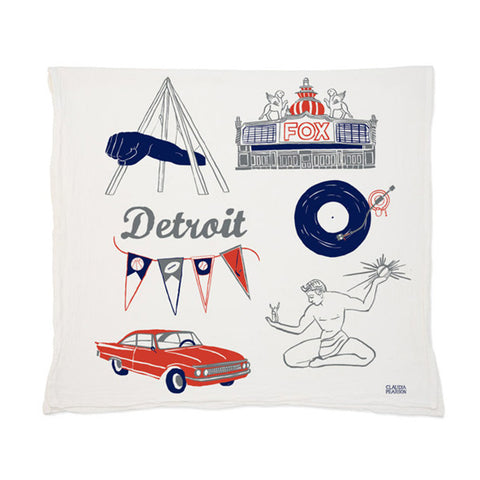 Detroit Tea Towel - City Bird 