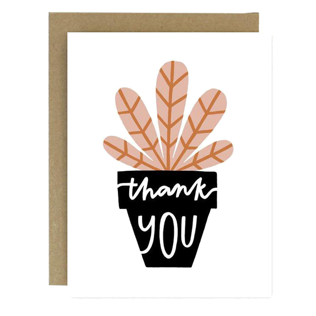 Potted Plant Thank You Card - City Bird 