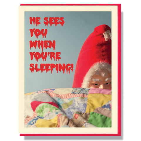 When You're Sleeping - Creepy Santa Christmas Card