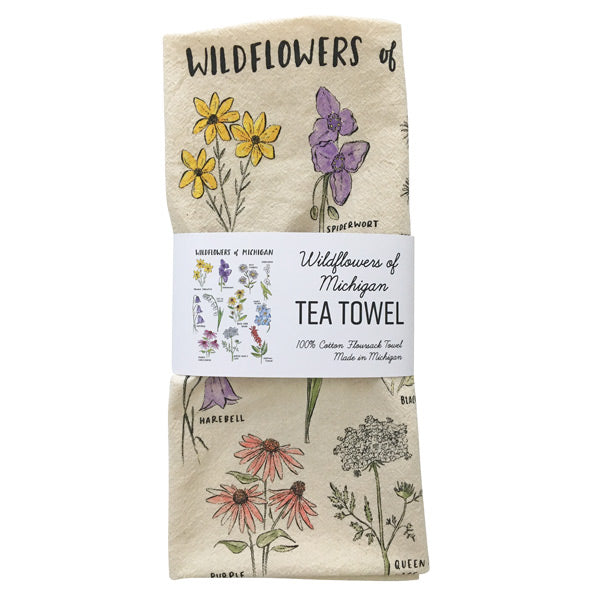 Michigan Wildflowers Tea Towel