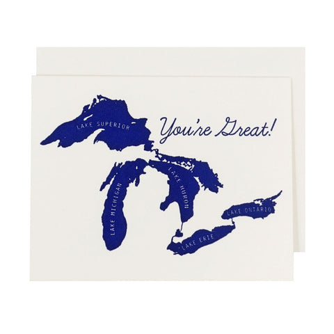 You're Great! Great Lakes Letterpress Card - City Bird 